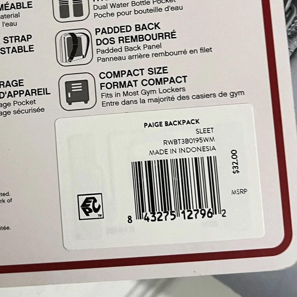 New Gray Reebok backpack - Picture 6 of 6